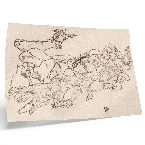 Plakat Gorski potok (1917), Egon Schiele – risba iz zbirke muzeja MET