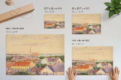Plakat na platnu Pogled na mesto, ilustracija Egona Schieleja