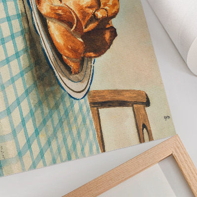 Plakat s teksturo platna Tihožitje s krožnikom torte, Egon Schiele