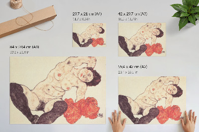 Plakat na platnu Akt ženske z rumeno brisačo (1917), Egon Schiele
