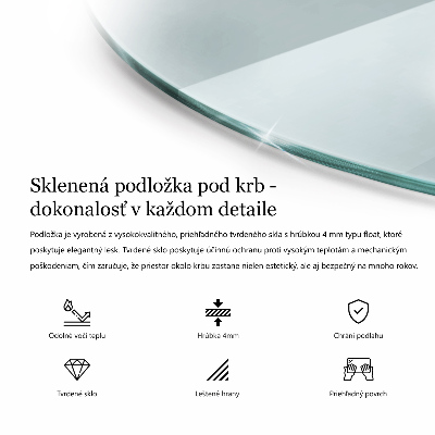 Steklena podložna plošča za kamin prozoren