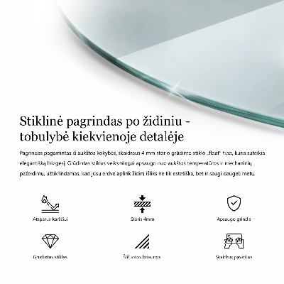 Steklena podložna plošča za kamin prozoren