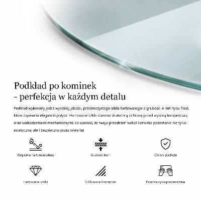 Steklena podložna plošča za kamin prozoren