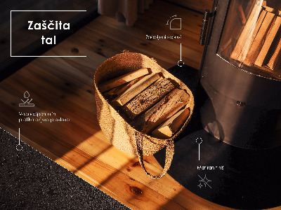 Četrtkrožna podložna plošča za kamin črna iz pločevine