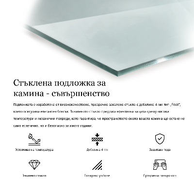 Kaljeno steklo za kamin šestkotne prozorno