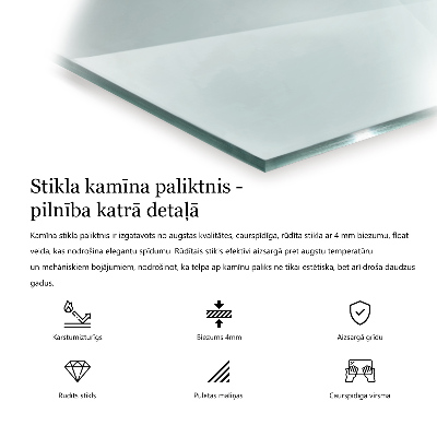 Kaljeno steklo za kamin šestkotne prozorno