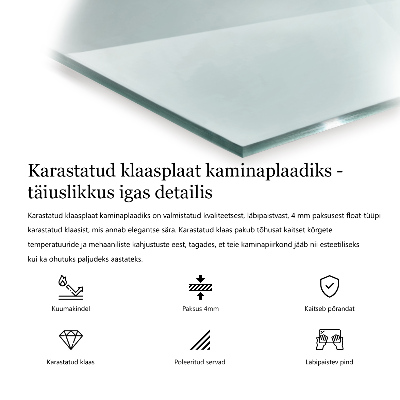 Kaljeno steklo za kamin šestkotne prozorno