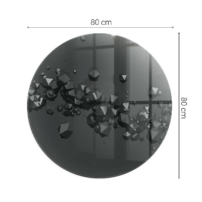 Kaljeno steklo za kamin krog okrogla Abstraktni oblak trdnih snovi