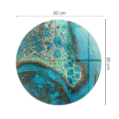 Kaljeno steklo za kamin krog okrogla Abstraktni organski vzorec