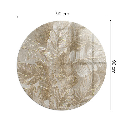 Kaljeno steklo za kamin krog okrogla Listi v subtilnih vzorcih