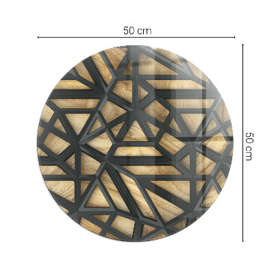 Kaljeno steklo za kamin krog okrogla Geometrija z lesom
