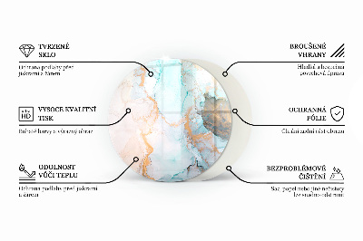 Kaljeno steklo za kamin krog okrogla Abstraktni geometrijski vzorec