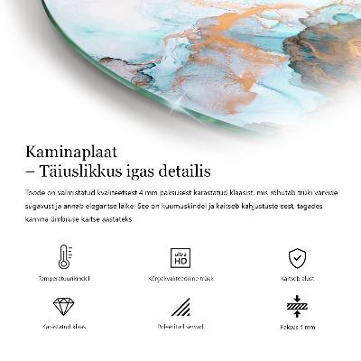 Kaljeno steklo za kamin krog okrogla Abstraktni geometrijski vzorec