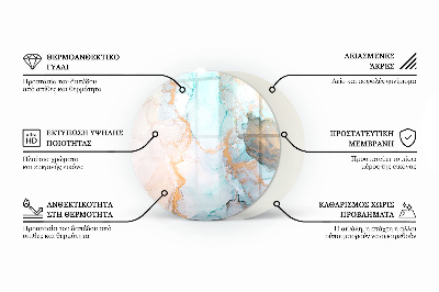 Kaljeno steklo za kamin krog okrogla Abstraktni geometrijski vzorec