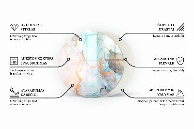 Kaljeno steklo za kamin krog okrogla Abstraktni geometrijski vzorec