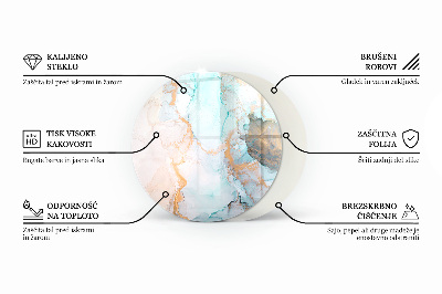 Kaljeno steklo za kamin krog okrogla Abstraktni geometrijski vzorec
