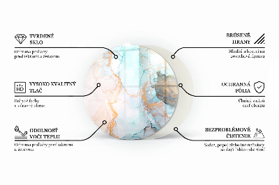 Kaljeno steklo za kamin krog okrogla Abstraktni geometrijski vzorec