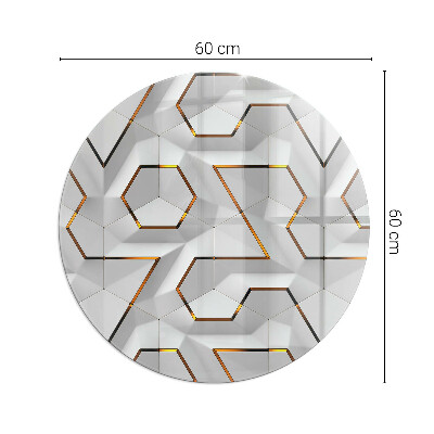 Steklena podložna plošča za kamin okrogla Geometrijski 3D vzorec