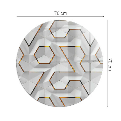 Steklena podložna plošča za kamin okrogla Geometrijski 3D vzorec
