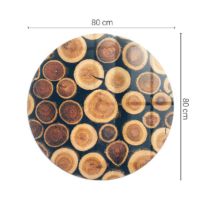 Kaljeno steklo za kamin krog okrogla Škatla z rezanim lesom