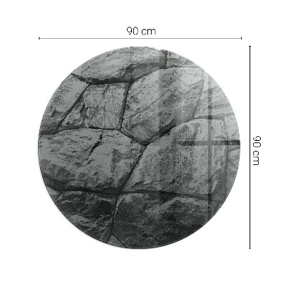 Steklena podložna plošča za kamin okrogla Vzorec naravnega kamna