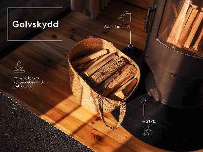 Pravokotna podložna plošča za kamin jeklena pločevina črna