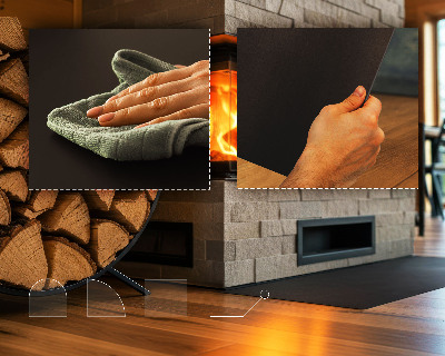 Pravokotna podložna plošča za kamin jeklena pločevina črna