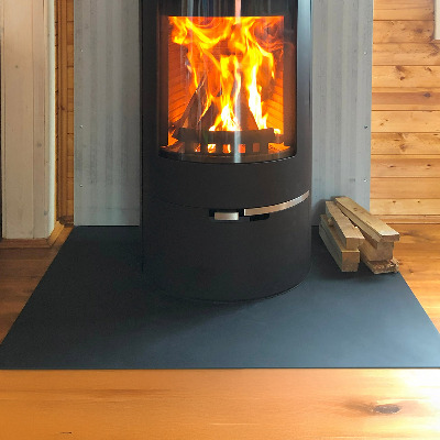 Pravokotna podložna plošča za kamin jeklena pločevina črna