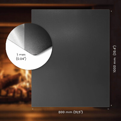 Pravokotna podložna plošča za kamin jeklena pločevina črna