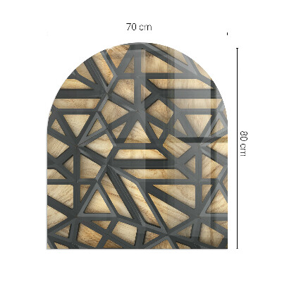 Ognjevarno steklo za kamin polovalno Geometrija z lesom