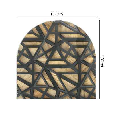 Ognjevarno steklo za kamin polovalno Geometrija z lesom