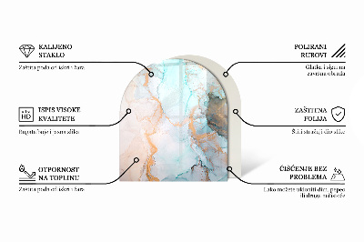 Kaljeno steklo za kamin polovalno Geometrijski 3D vzorec