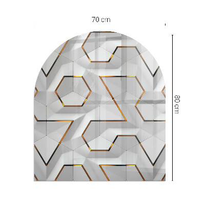 Kaljeno steklo za kamin polovalno Geometrijski 3D vzorec