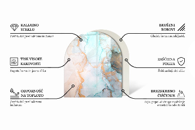Kaljeno steklo za kamin polovalno Geometrijski 3D vzorec
