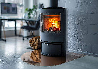 Ognjevarno steklo za kamin polovalno Barva rjava