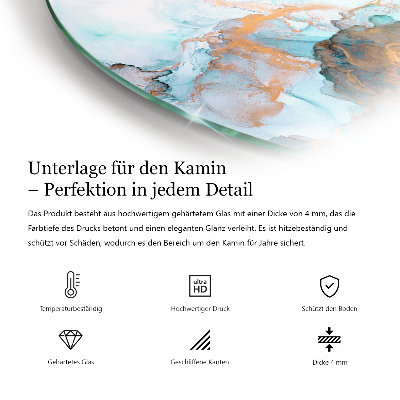 Kaljeno steklo za kamin polovalno Barva rjava