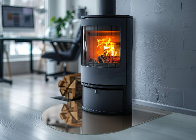 Kaljeno steklo za kamin polovalno Barva rjava