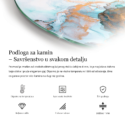 Kaljeno steklo za kamin polovalno Barva rjava