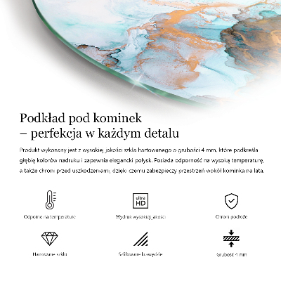Kaljeno steklo za kamin polovalno Barva rjava