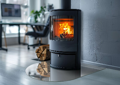 Ognjevarno steklo za kamin polovalno Barva siva