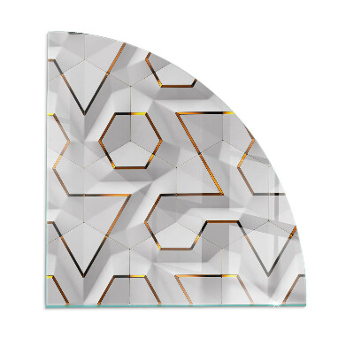 Steklo za kamin četrtina Geometrijski 3D vzorec
