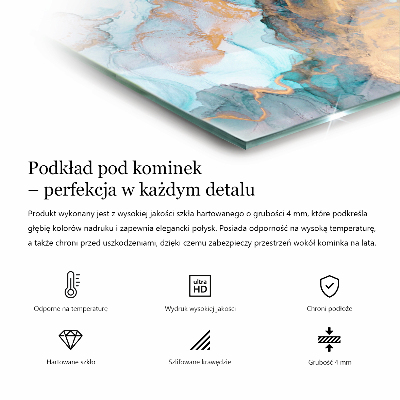 Steklo za kamin pravokotni Listi v subtilnih vzorcih