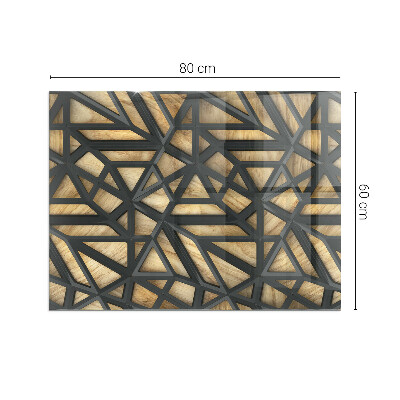 Steklo za kamin pravokotni Geometrija z lesom