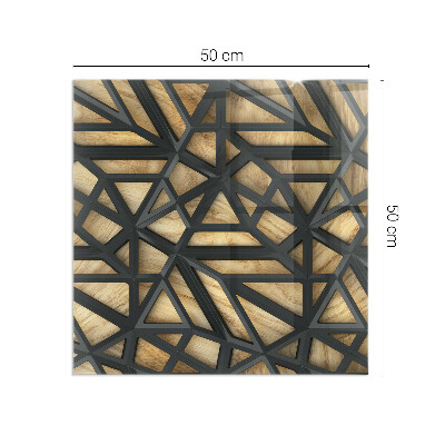 Steklo za kamin pravokotni Geometrija z lesom