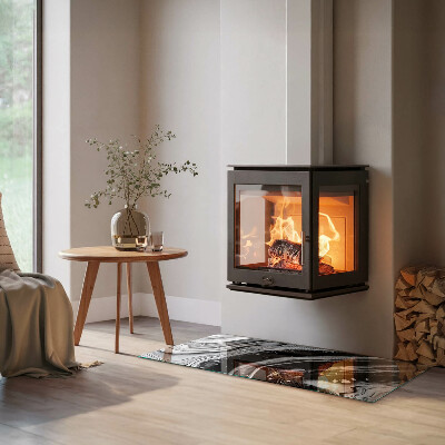 Steklo za kamin pravokotni Abstraktni valovi in črte