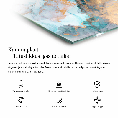 Steklo za kamin pravokotni Tekstura surovega betona