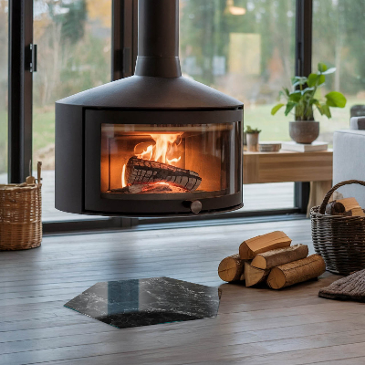 Podložna plošča za kamin šestkotna Eleganten marmorni motiv