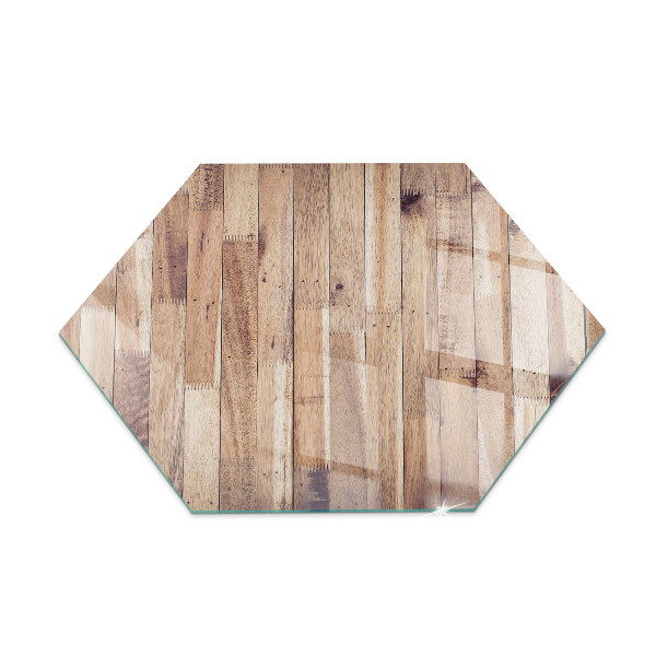 Podložna plošča za kamin šestkotna Lesen vzorec v geometrijski razporeditvi