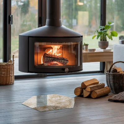 Podložna plošča za kamin šestkotna Nežni vzorci listov