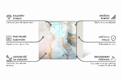 Kaljeno steklo za pod kamin šestkotna Geometrijska abstrakcija v oblikah